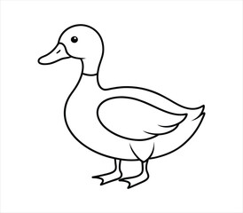 Duck Line art vector on white background