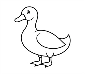 Duck Line art vector on white background