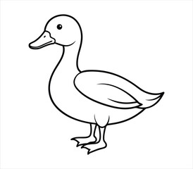Obraz premium Duck Line art vector on white background