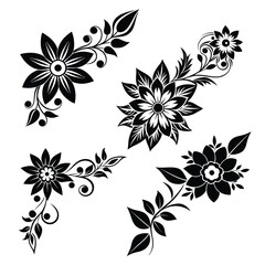 Flower silhouette victor art illustration file