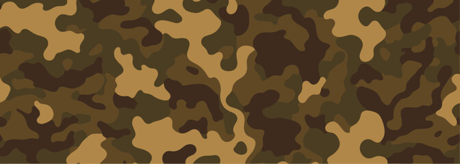Fototapeta premium Military camouflage seamless pattern background banner. Vector illustration. 