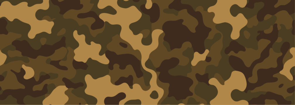 Military camouflage seamless pattern background banner. Vector illustration.	
