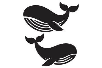 Blue Whale silhouette vector illustration10