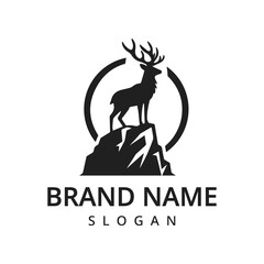 Deer logo design vector template isolated on white background