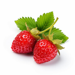 wild strawberry isolated on white background