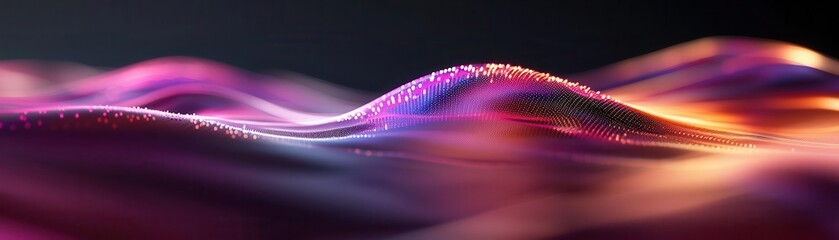 Abstract background of swirling purple and orange colors.