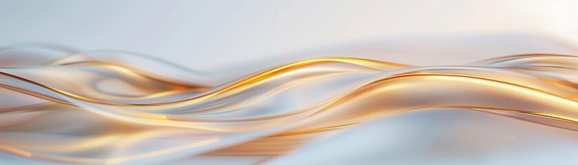 Naklejka premium Abstract golden and white fabric waves background.