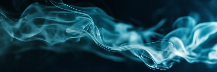 Fototapeta premium An abstract image showcasing swirling white smoke on a dark background, creating a mysterious aura.
