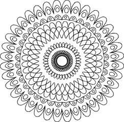 mandala drawing, anti-stress coloring book for adults