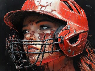 Blood and Grit: A Baseball Player's Portrait - Powered by Adobe