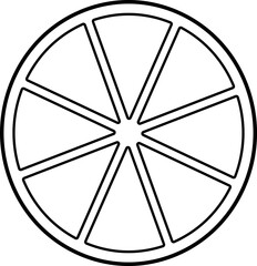 Orange fruit slice outline vector.
Orange slice coloring drawing svg.