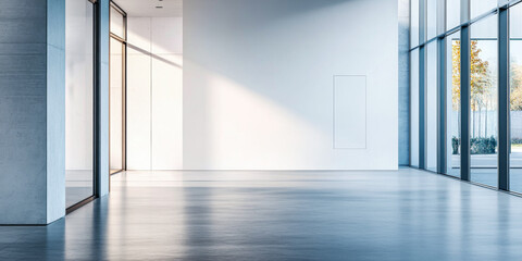 Spacious modern interior with natural light highlighting the minimalist design in a contemporary building during daytime