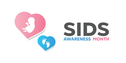 Sudden Infant Death Syndrome, SIDS Awareness Month. Baby and more.  Great for cards, banners, posters, social media and more. White background.