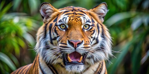 Obraz premium of tiger's facial expressions including anger, curiosity, fear, surprise, and more, tiger, wildlife, animal, predator, feline