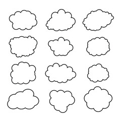 creative cloud shape outline set drawing 