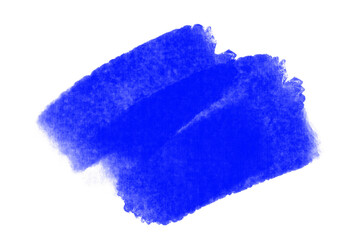 blue brush isolated on white background. blue watercolor.