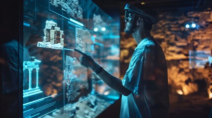 Digital Archaeology Exhibit Virtually Excavating Ancient Ruins and Analyzing Artifacts