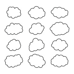 creative cloud shape outline set drawing 