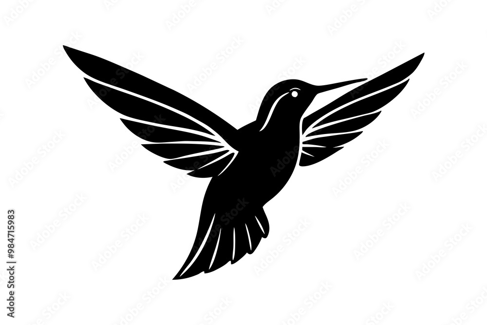 Wall mural hummingbird silhouette vector