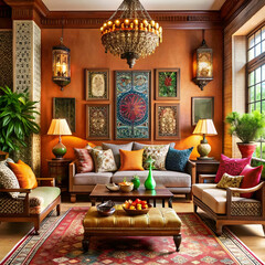 south asian fusion living room