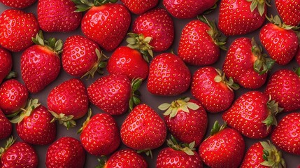Red Fresh Ripe Strawberry Fruit Background Texture