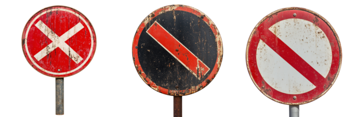 A no parking traffic sign with a clear red slash isolated on Transparent