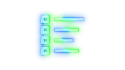 Neon icon all apps symbol blue green color transparent background