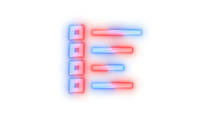 Neon icon all apps symbol blue red color transparent background