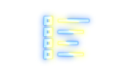 Neon icon all apps symbol blue yellow color transparent background