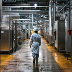 Hallway of a Modern Industrial Manufacturing Facility