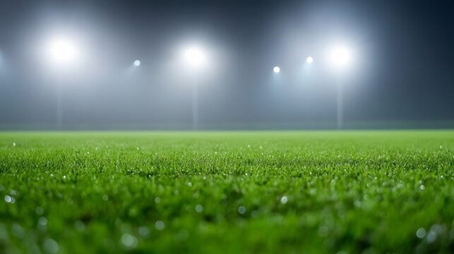 Under the Friday Night Lights - Captivating Atmosphere of Anticipation in American Football with Mist and Flickering Lights