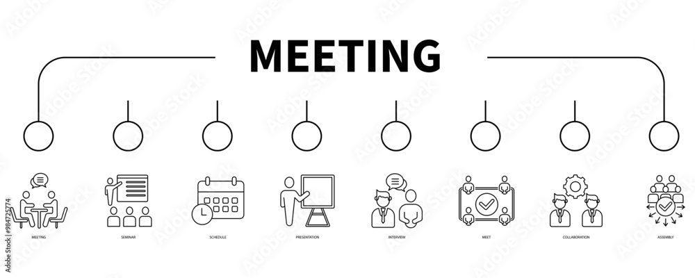 Wall mural Meeting banner web icon vector illustration concept