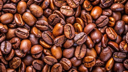 Close-up of freshly roasted coffee beans, coffee, beans, roasted, close-up, caffeine, beverage, aroma, background, dark