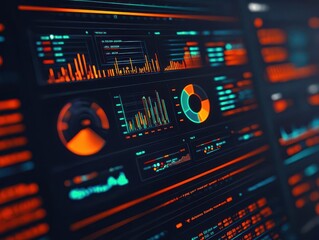 Obraz premium Abstract depiction of a digital dashboard with a highlighted niche market segment, Niche Market, Strategic Analysis