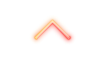 Neon icon chevron up symbol brown red color transparent background