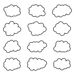 creative cloud shape outline set drawing 
