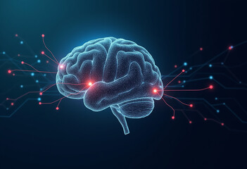 Fototapeta premium Brain with Artificial Intelligence network stock Image 