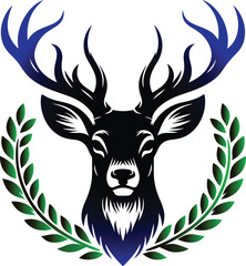 Deer Head Vector Style: Stunning Wildlife Designs with Antlers for Logos & Art