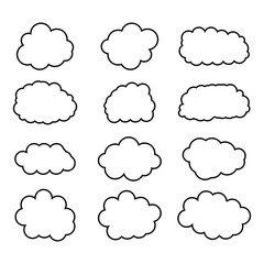 creative cloud shape outline set drawing 
