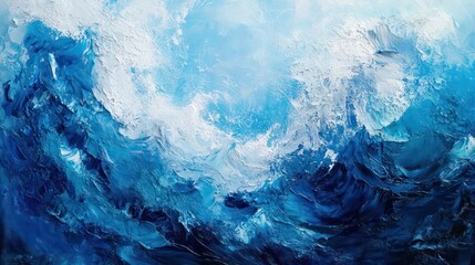 Obraz premium Abstract sea art in contemporary designs, using bold colors and textures to create an artistic interpretation of the ocean.