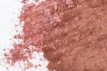 Macro texture of different shades of eyeshadow top view