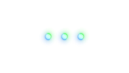 Neon icon more dot symbol blue green color transparent background