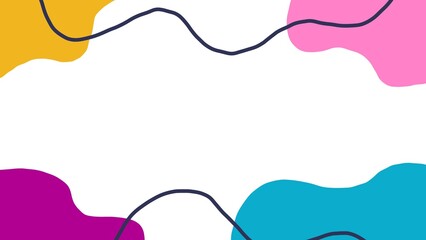 Background of hand drawn colorful flat abstract shapes 