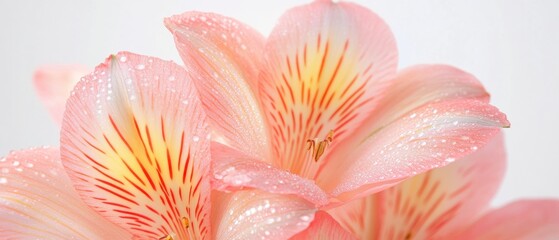 A close up of a pink flower with a yellow center