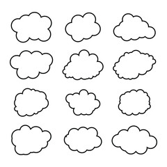 creative cloud shape outline set drawing 