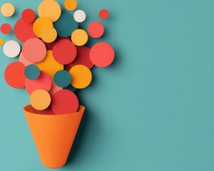 Abstract representation of SEO keywords flowing into a funnel, digital marketing strategy, keyword optimization