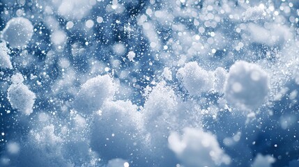 Obraz premium Snowball Fight with Snow Particles and Movement