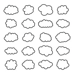 creative cloud shape outline set drawing 