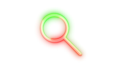 Neon icon zoom symbol green red color transparent background