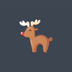 red nose antler in flat vector design